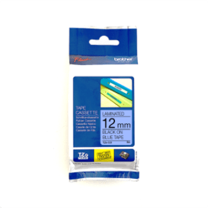 BROTHER TAPE TZ 12MM BLACK ON BLUE