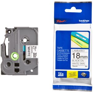 BROTHER TAPE TZ 18MM BLACK ON WHITE