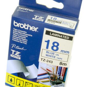 BROTHER TAPE TZ 18MM BLUE ON WHITE