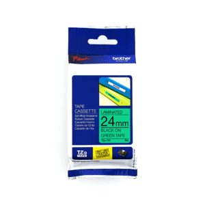 BROTHER TAPE TZ 24MM BLACK ON GREEN