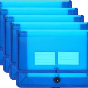 DOCUMENT WALLET PLASTIC ELASTIC BLUE
