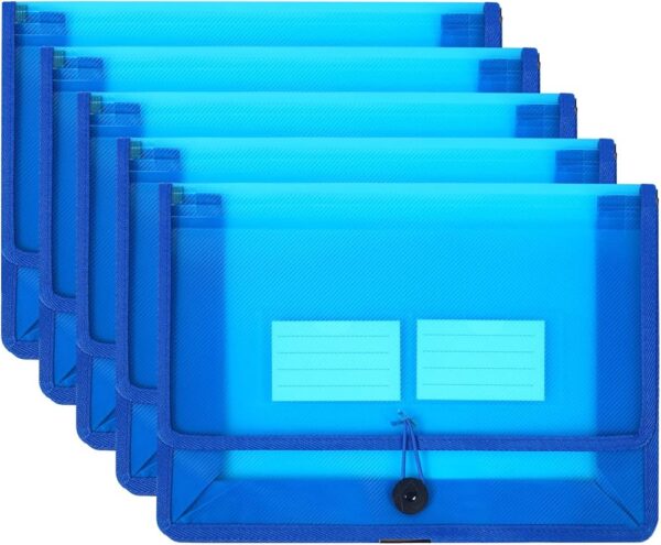 DOCUMENT WALLET PLASTIC ELASTIC BLUE