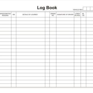 P O A CCMA PAGE ADAY LOG BOOK FOR DRIVERS