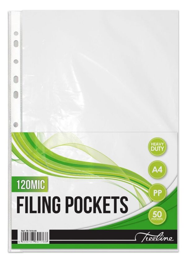 PLASTIC POCKETS  A4 TLH DUTY (50)