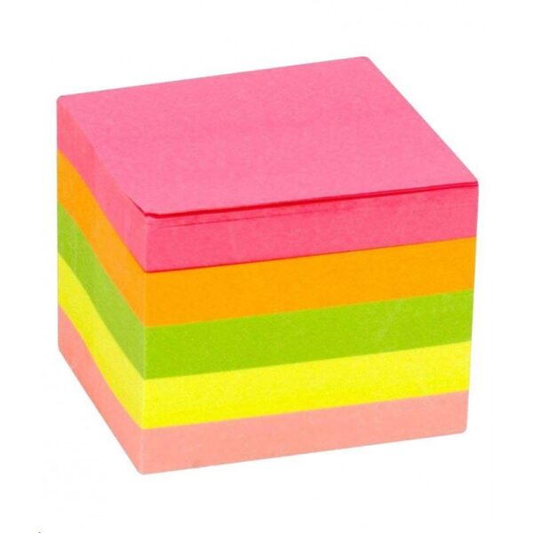 STICKY NOTES CUBE ADHESIVE NOTES ASSORTED COLOUR 75X75MM